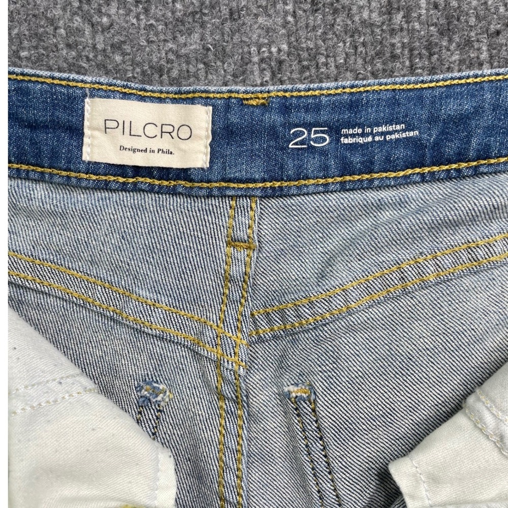 Pilcro barrel Wide Leg Jeans Women's 25 Blue Light Wash High Rise Seamed Denim - Picture 3 of 9